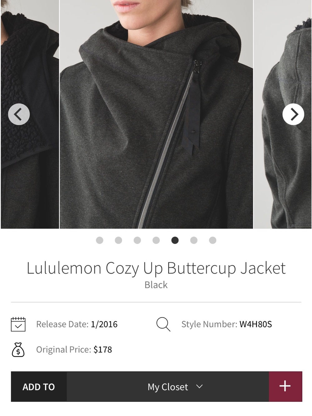 lululemon athletica Cozy Up Buttercup Jacket - Black